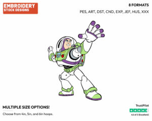 Buzz Lightyear - Disney's Toy Story - Embroidery Design in 3 sizes & 8 formats