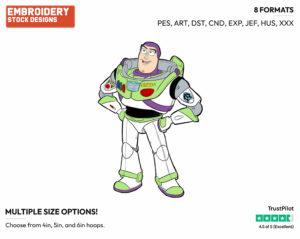 Buzz - Disney's Toy Story - Embroidery Design in 3 sizes & 8 formats