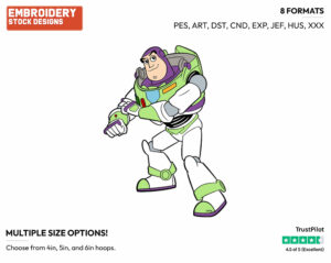 Buzz - Disney's Toy Story - Embroidery Design in 3 sizes & 8 formats