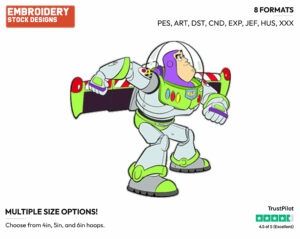 Buzz - Disney's Toy Story - Embroidery Design in 3 sizes & 8 formats