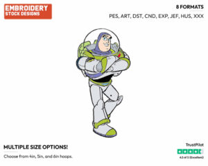 Buzz - Disney's Toy Story - Embroidery Design in 3 sizes & 8 formats