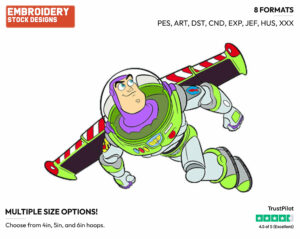 Buzz Flying - Disney's Toy Story - Embroidery Design in 3 sizes & 8 formats