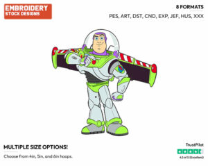 Buzz - Disney's Toy Story - Embroidery Design in 3 sizes & 8 formats