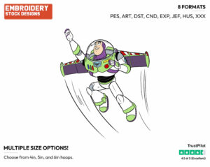 Buzz Flying - Disney's Toy Story - Embroidery Design in 3 sizes & 8 formats