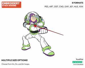 Buzz Pointing Laser - Disney's Toy Story - Embroidery Design in 3 sizes & 8 formats