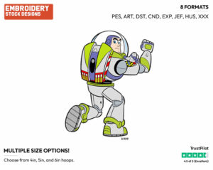 Buzz - Disney's Toy Story - Embroidery Design in 3 sizes & 8 formats