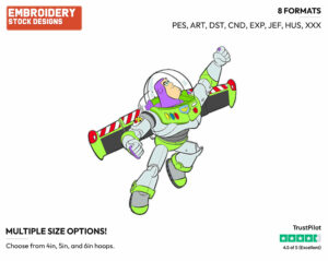 Buzz - Disney's Toy Story - Embroidery Design in 3 sizes & 8 formats