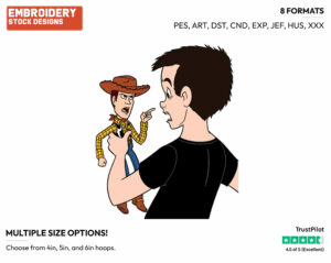 Woody, Sid - Disney's Toy Story - Embroidery Design in 3 sizes & 8 formats