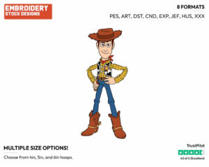 Woody - Disney's Toy Story - Embroidery Design in 3 sizes & 8 formats