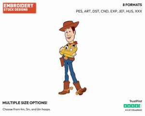 Woody With His Arms Crossed - Disney's Toy Story - Embroidery Design in 3 sizes & 8 formats