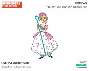 Bo Peep - Disney's Toy Story - Embroidery Design in 3 sizes & 8 formats
