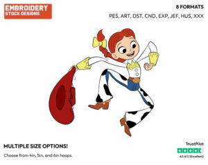 Jessie Cheering - Disney's Toy Story - Embroidery Design in 3 sizes & 8 formats