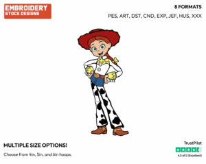 Jessie Standing With Her Hands On Her Hips - Disney's Toy Story - Embroidery Design in 3 sizes & 8 formats