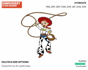 Jessie, Lasso - Disney's Toy Story - Embroidery Design in 3 sizes & 8 formats