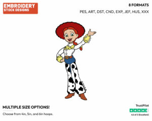 Jessie Waving - Disney's Toy Story - Embroidery Design in 3 sizes & 8 formats