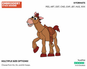 Bullseye - Disney's Toy Story - Embroidery Design in 3 sizes & 8 formats