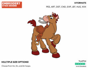 Bullseye - Disney's Toy Story - Embroidery Design in 3 sizes & 8 formats