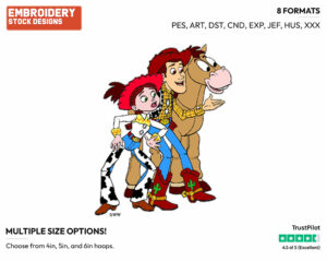 Bullseye, Jessie, Woody - Disney's Toy Story - Embroidery Design in 3 sizes & 8 formats