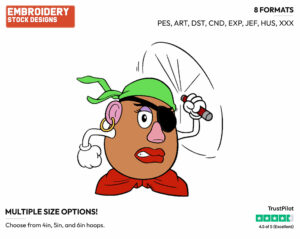 Mrs. Potato Head Bandit - Disney's Toy Story - Embroidery Design in 3 sizes & 8 formats