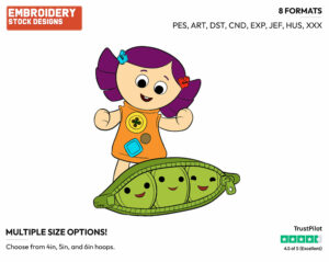 Dolly, Peas-In-A-Pod - Disney's Toy Story - Embroidery Design in 3 sizes & 8 formats