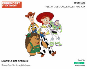 Woody, Jessie, Buzz, Mr. Pricklepants - Disney's Toy Story - Embroidery Design in 3 sizes & 8 formats