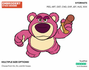 Lotso - Disney's Toy Story - Embroidery Design in 3 sizes & 8 formats