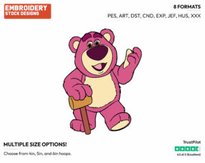 Lotso - Disney's Toy Story - Embroidery Design in 3 sizes & 8 formats