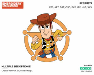 Woody - Disney's Toy Story - Embroidery Design in 3 sizes & 8 formats