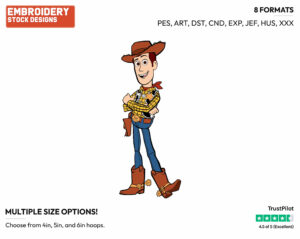 Woody - Disney's Toy Story - Embroidery Design in 3 sizes & 8 formats