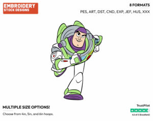 Buzz Lightyear Running - Disney's Toy Story - Embroidery Design in 3 sizes & 8 formats