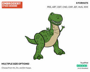 Rex - Disney's Toy Story - Embroidery Design in 3 sizes & 8 formats