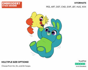 Bunny, Ducky - Disney's Toy Story - Embroidery Design in 3 sizes & 8 formats