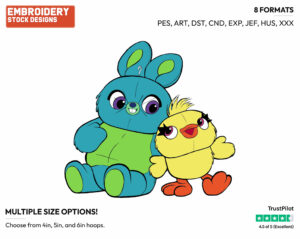Bunny, Ducky - Disney's Toy Story - Embroidery Design in 3 sizes & 8 formats