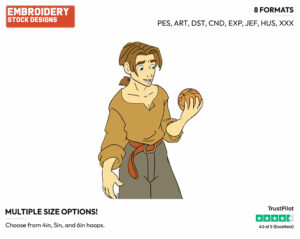 Jim Hawkins - Disney's Treasure Planet - Embroidery Design in 3 sizes & 8 formats