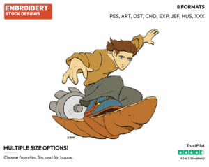 Jim Hawkins - Disney's Treasure Planet - Embroidery Design in 3 sizes & 8 formats