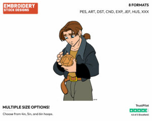 Jim Hawkins - Disney's Treasure Planet - Embroidery Design in 3 sizes & 8 formats