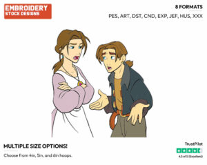 Sarah, Jim Hawkins - Disney's Treasure Planet - Embroidery Design in 3 sizes & 8 formats