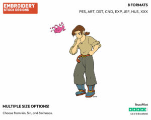 Jim Hawkins, Morph - Disney's Treasure Planet - Embroidery Design in 3 sizes & 8 formats