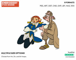 Doctor Doppler, Captain Amelia - Disney's Treasure Planet - Embroidery Design in 3 sizes & 8 formats