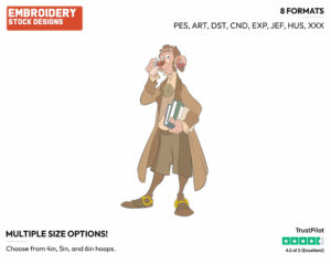Doctor Doppler - Disney's Treasure Planet - Embroidery Design in 3 sizes & 8 formats