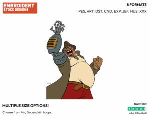 John Silver - Disney's Treasure Planet - Embroidery Design in 3 sizes & 8 formats