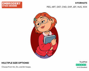 Mei Lee With Red Hair - Disney's Turning Red - Embroidery Design in 3 sizes & 8 formats