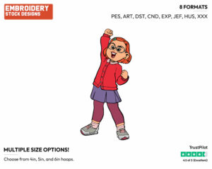 Mei Lee Cheering - Disney's Turning Red - Embroidery Design in 3 sizes & 8 formats