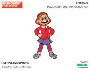 Mei Lee Standing With Her Arms Crossed - Disney's Turning Red - Embroidery Design in 3 sizes & 8 formats