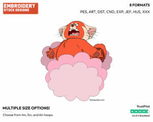 Mei Lee Transforming Into A Red Panda - Disney's Turning Red - Embroidery Design in 3 sizes & 8 formats
