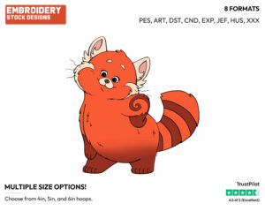 Mei Lee As A Panda - Disney's Turning Red - Embroidery Design in 3 sizes & 8 formats