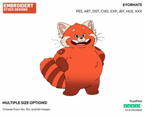 Mei Lee As A Panda - Disney's Turning Red - Embroidery Design in 3 sizes & 8 formats