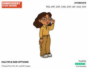 Priya - Disney's Turning Red - Embroidery Design in 3 sizes & 8 formats