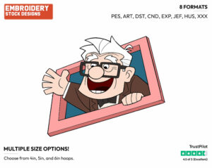 Carl - Disney's Up - Embroidery Design in 3 sizes & 8 formats