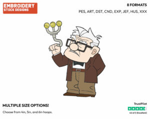 Carl - Disney's Up - Embroidery Design in 3 sizes & 8 formats